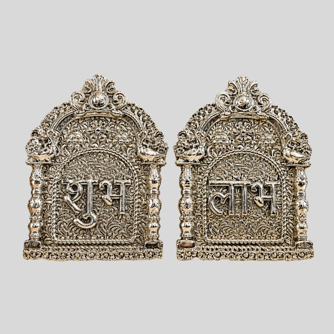 999 Silver Plated Shubh Labh Decorative Wall Hanging Plaque Set | Auspicious Entrance Decor for Home, Office & Temple | Traditional Vastu Gift Item