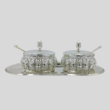 Exquisite Silver-Plated Mukhwas Bowl Set – A Timeless Luxury for Every Occasion