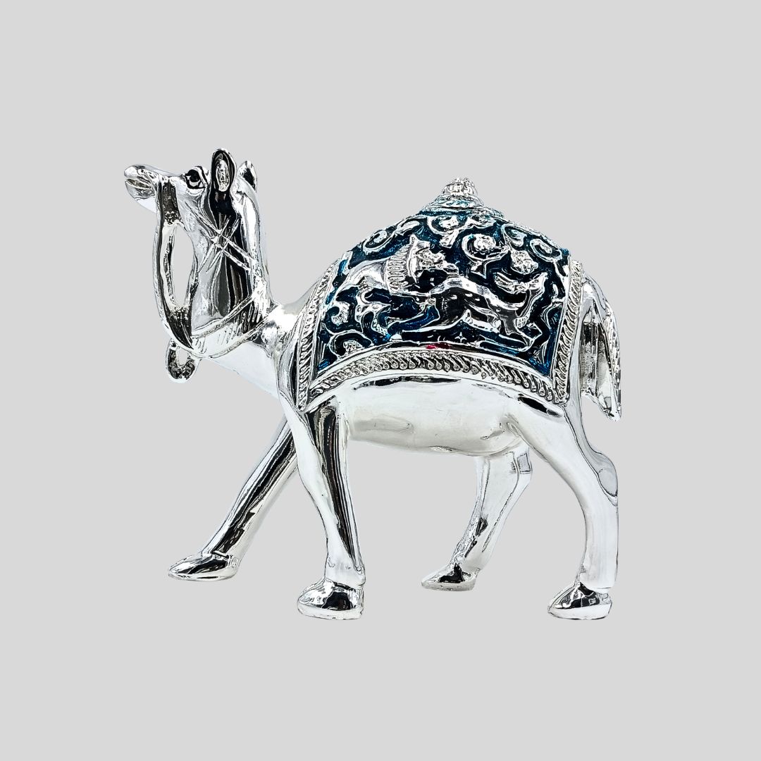 Silver-Plated Brass Rajasthani Camel Statue