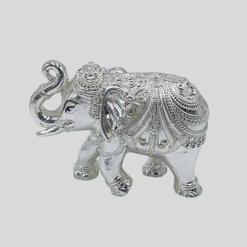 Unique Silver Plated Elephant Figurine | Ideal for Home Decor, Table Decor and Gifting