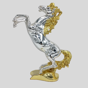 The Rearing - 999 Gold & Silver Glass horse sculpture