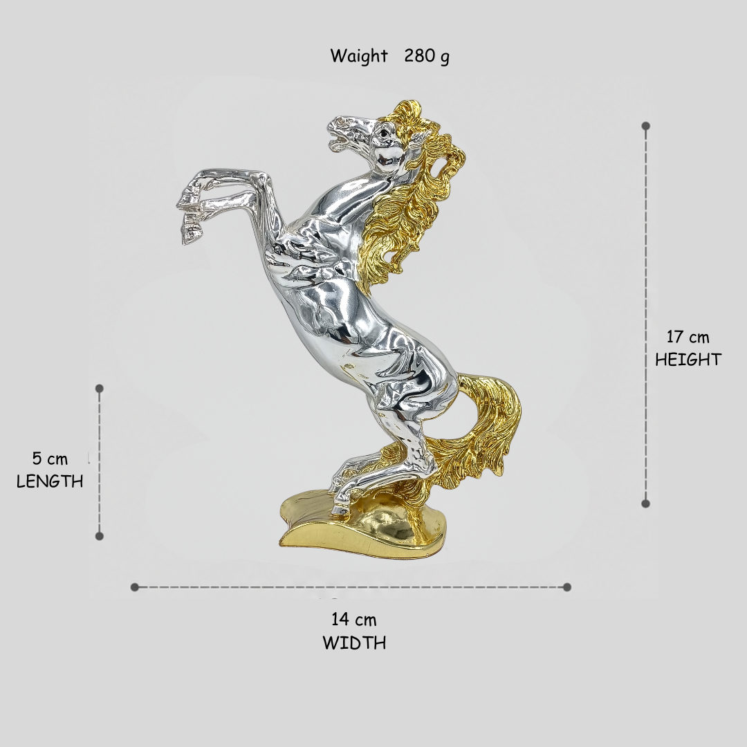 The Rearing - 999 Gold & Silver Glass horse sculpture