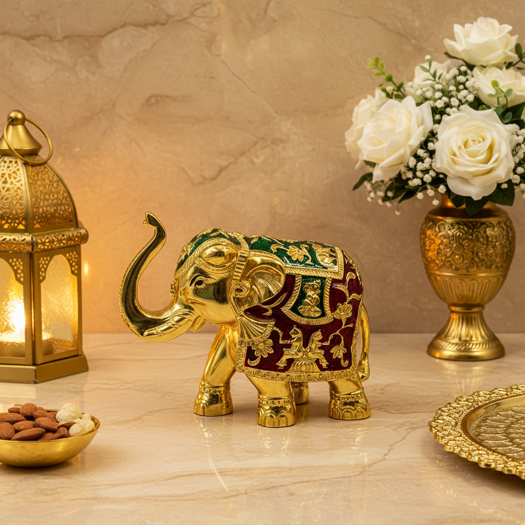Multitone Gajanth Lakshmi Upward Trunk Elephant Statue