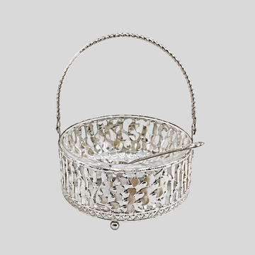 Silver-coated Peacock Design Dry Fruit & Sweet Basket