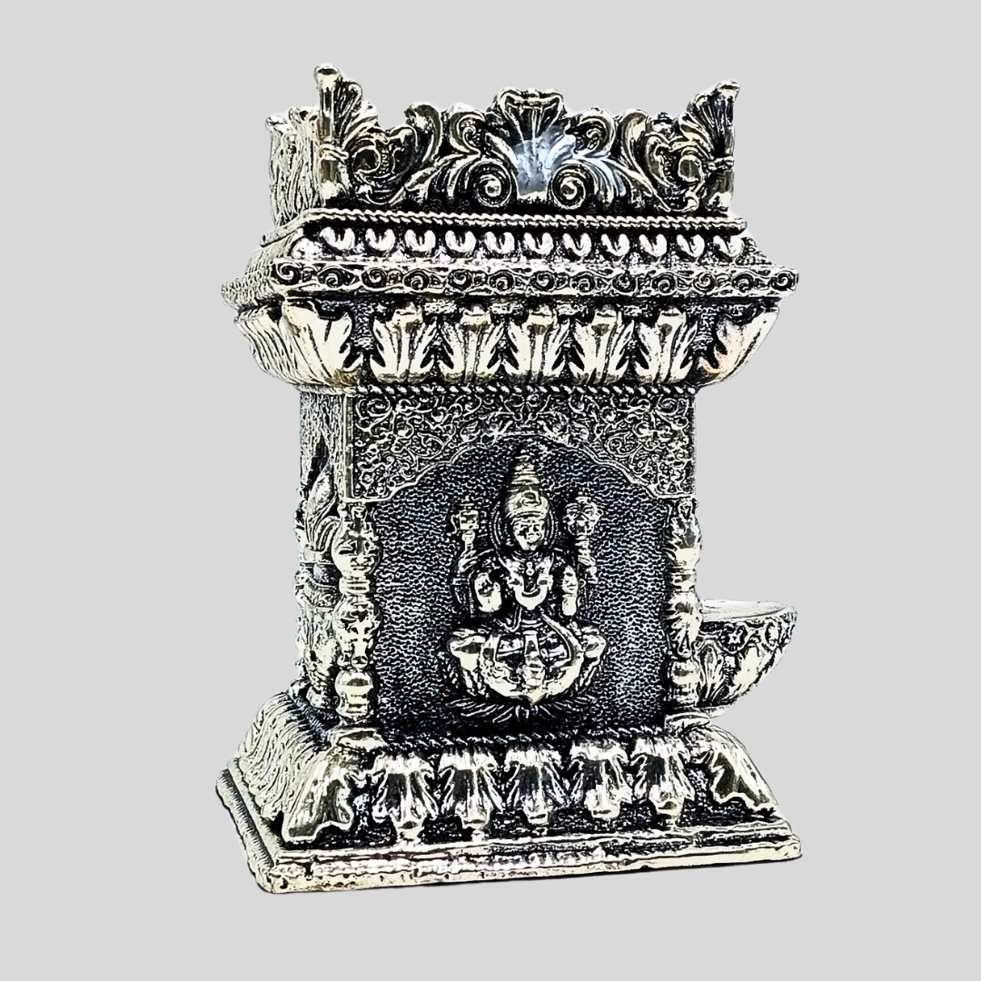999 Silver Plated Tulsi Pot for Home Temple | Decorative Tulsi Planter | Religious Pooja Decor Pot