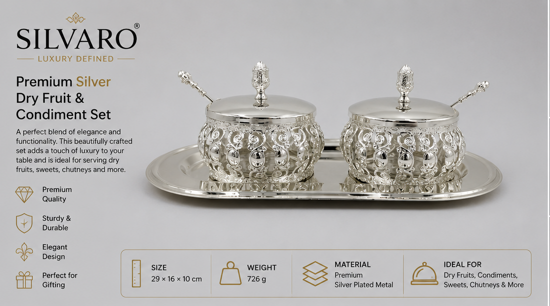 Exquisite Silver-Plated Mukhwas Bowl Set – A Timeless Luxury for Every Occasion