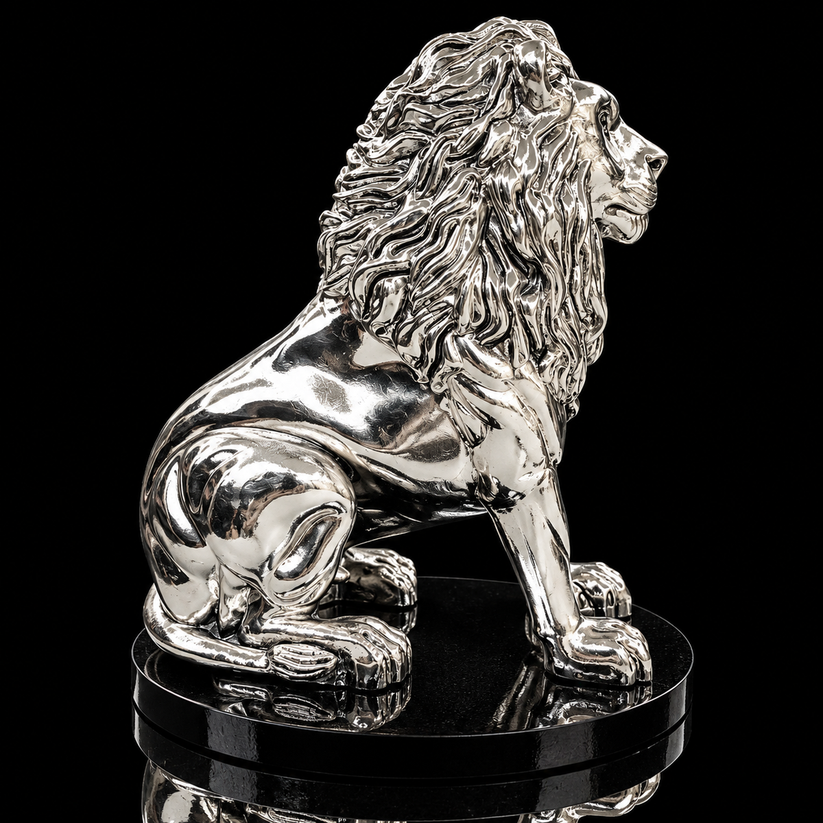 999 Silver Lion Decorative Showpiece – Royal & Elegant Home Décor