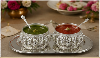 Exquisite Silver-Plated Mukhwas Bowl Set – A Timeless Luxury for Every Occasion
