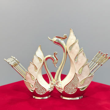 Silver Plated Swan Spoon Holder Set of 12 for Home, Spoon Set for Dining Table