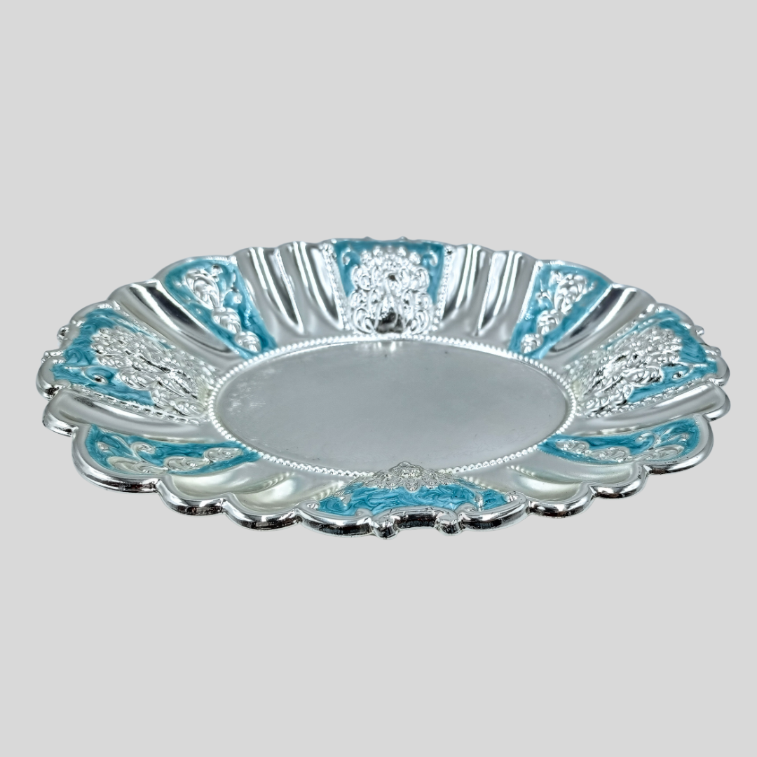 Serving platter | 1 Section Dry Fruit Tray | Decorative Candy Dish | Luxury Peacock Centerpiece | Wedding Gift | Home Decor Platter