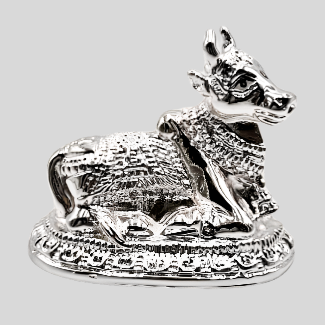 Divaura Sacred Brass Nandi Maharaj Idol for Pooja Room, Temple & Spiritual Gift Decorative Showpiece