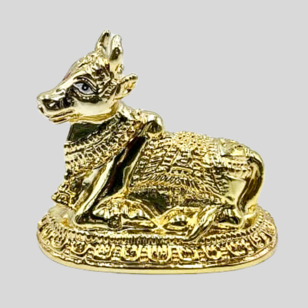 Divaura Sacred Brass Nandi Maharaj Idol for Pooja Room, Temple & Spiritual Gift Decorative Showpiece