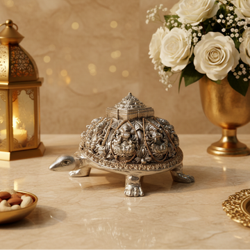 The Divine Kurma Meru Yantra – 999 Pure Silver & 24K Gold Plated Laxmi Shree yantra Good Fortune Tortoise