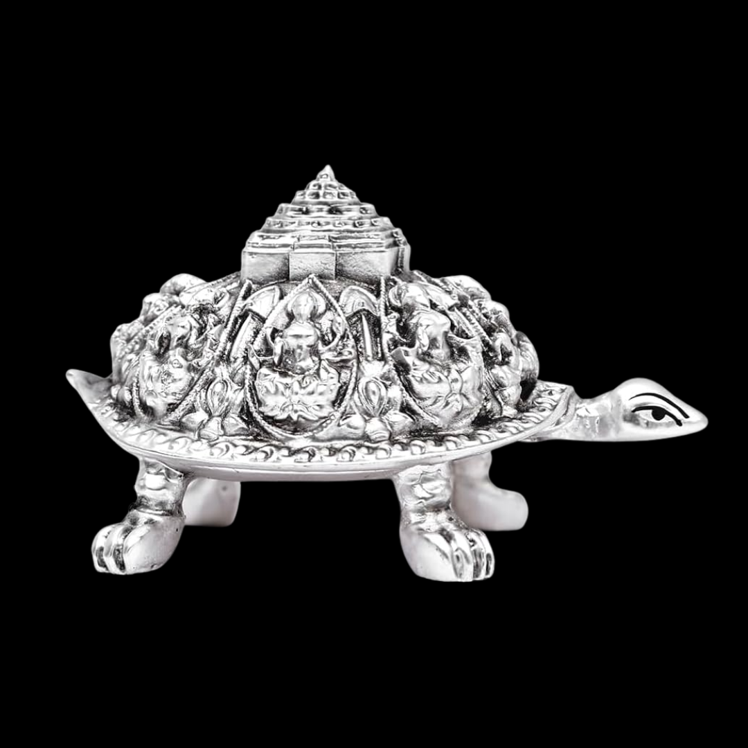 The Divine Kurma Meru Yantra – 999 Pure Silver & 24K Gold Plated Laxmi Shree yantra Good Fortune Tortoise