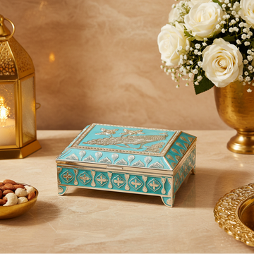 Decorative Jewellery Storage Box – Elegant Silver Finish Gift Box for Weddings, Home Décor & Keepsake Storage
