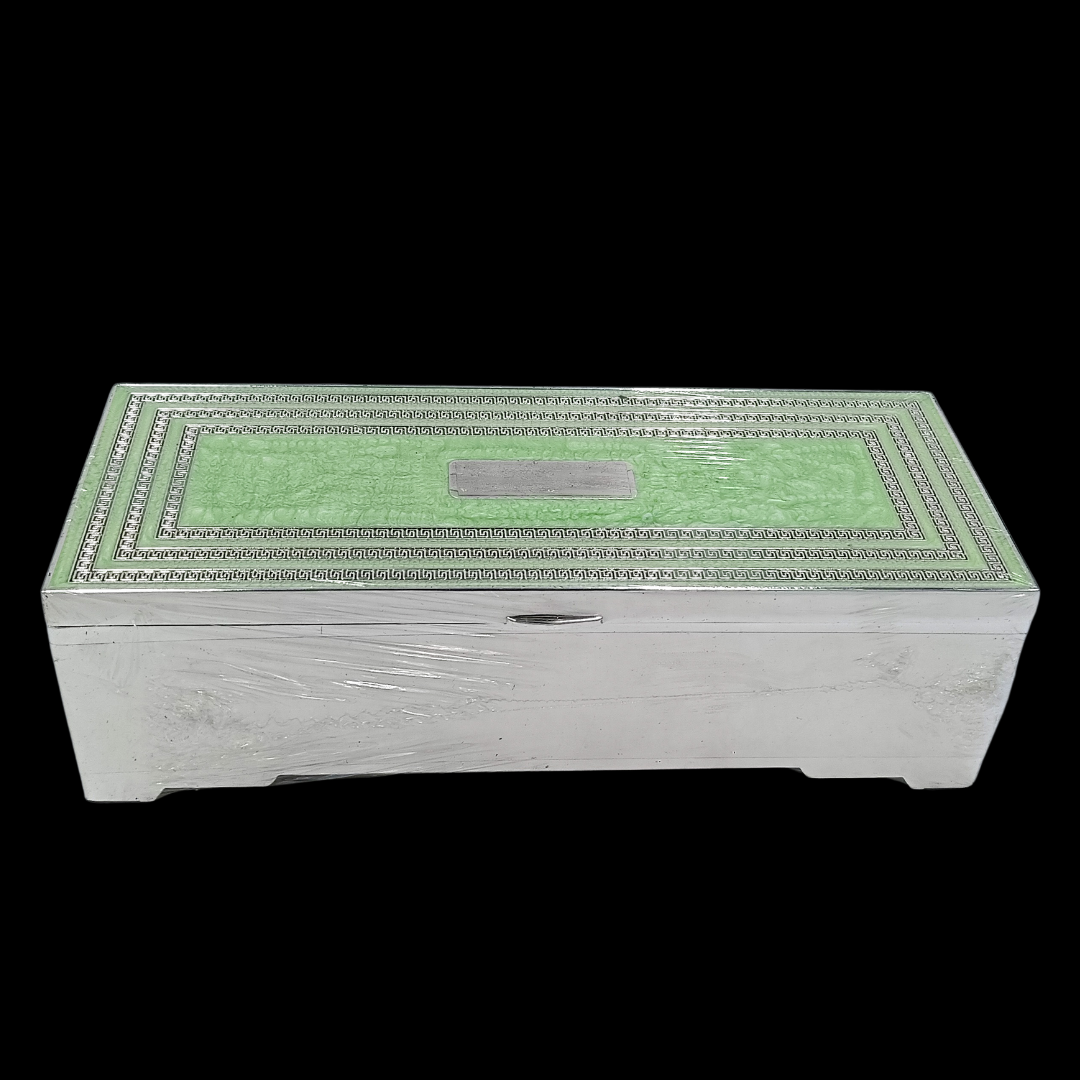 Luxury Silver Plated Jewellery Box & Velvet Finish | 22 × 9 × 6 cm | 670 g