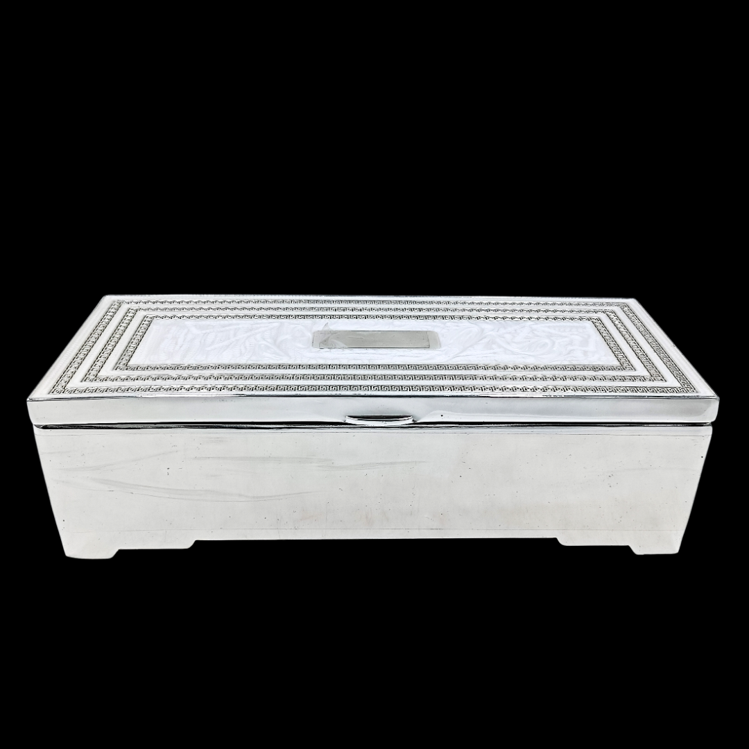 Luxury Silver Plated Jewellery Box & Velvet Finish | 22 × 9 × 6 cm | 670 g