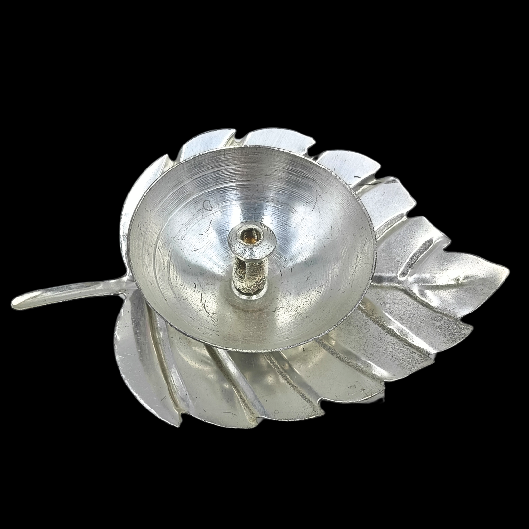 Silver Leaf Diya Candle Holder, Indian Home Decor, Pooja Room Decor, Traditional Diwali Gift, Spiritual Decor, Table Decoration
