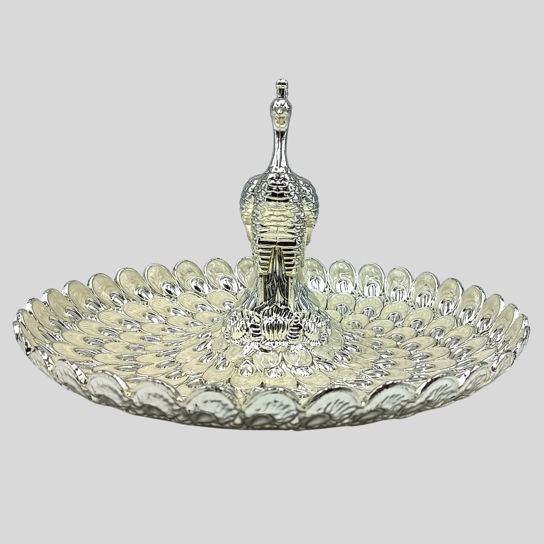 Peacock Serving platter | 1 Section Dry Fruit Tray | Decorative Candy Dish | Luxury Peacock Centerpiece | Wedding Gift | Home Decor Platter