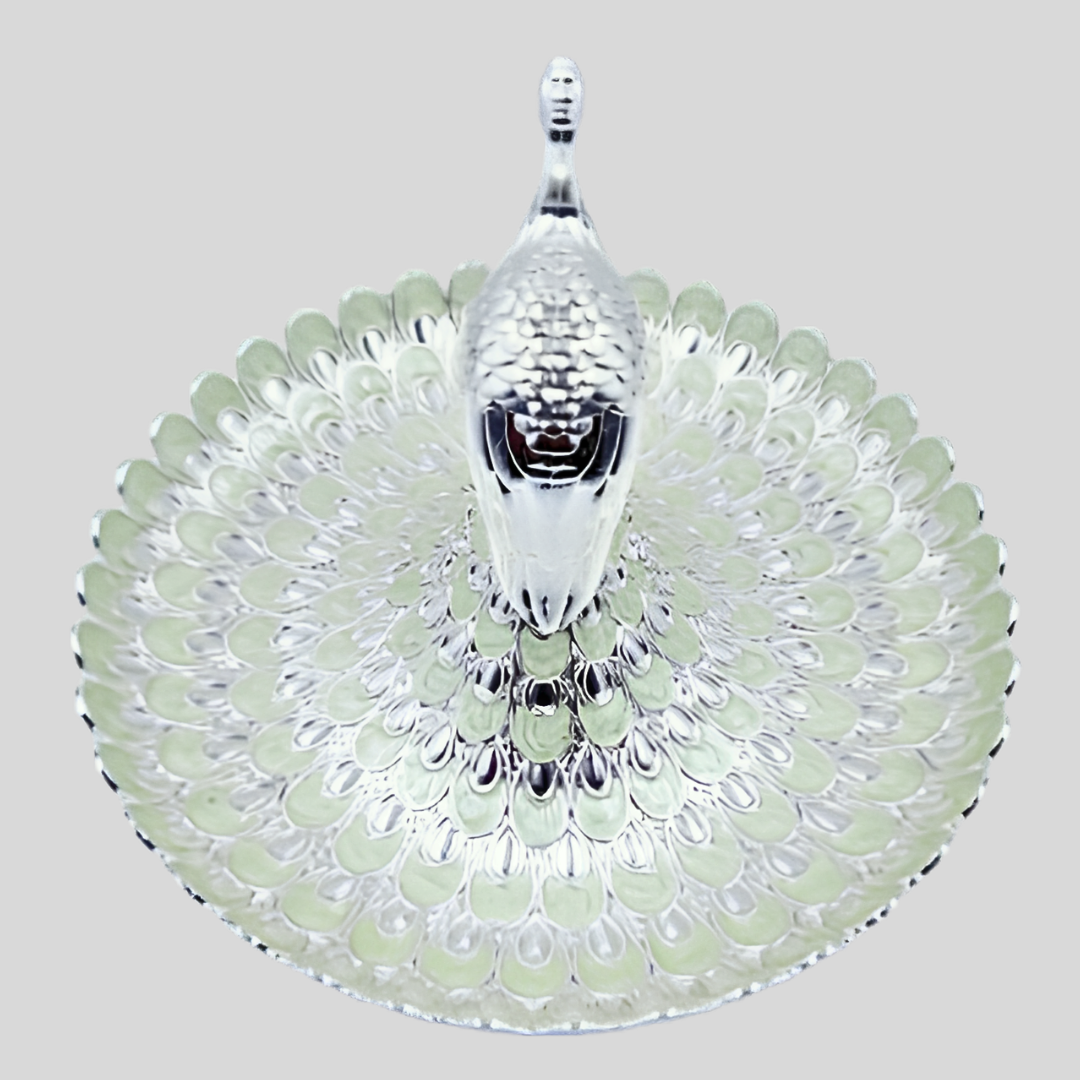 Peacock Serving platter | 1 Section Dry Fruit Tray | Decorative Candy Dish | Luxury Peacock Centerpiece | Wedding Gift | Home Decor Platter