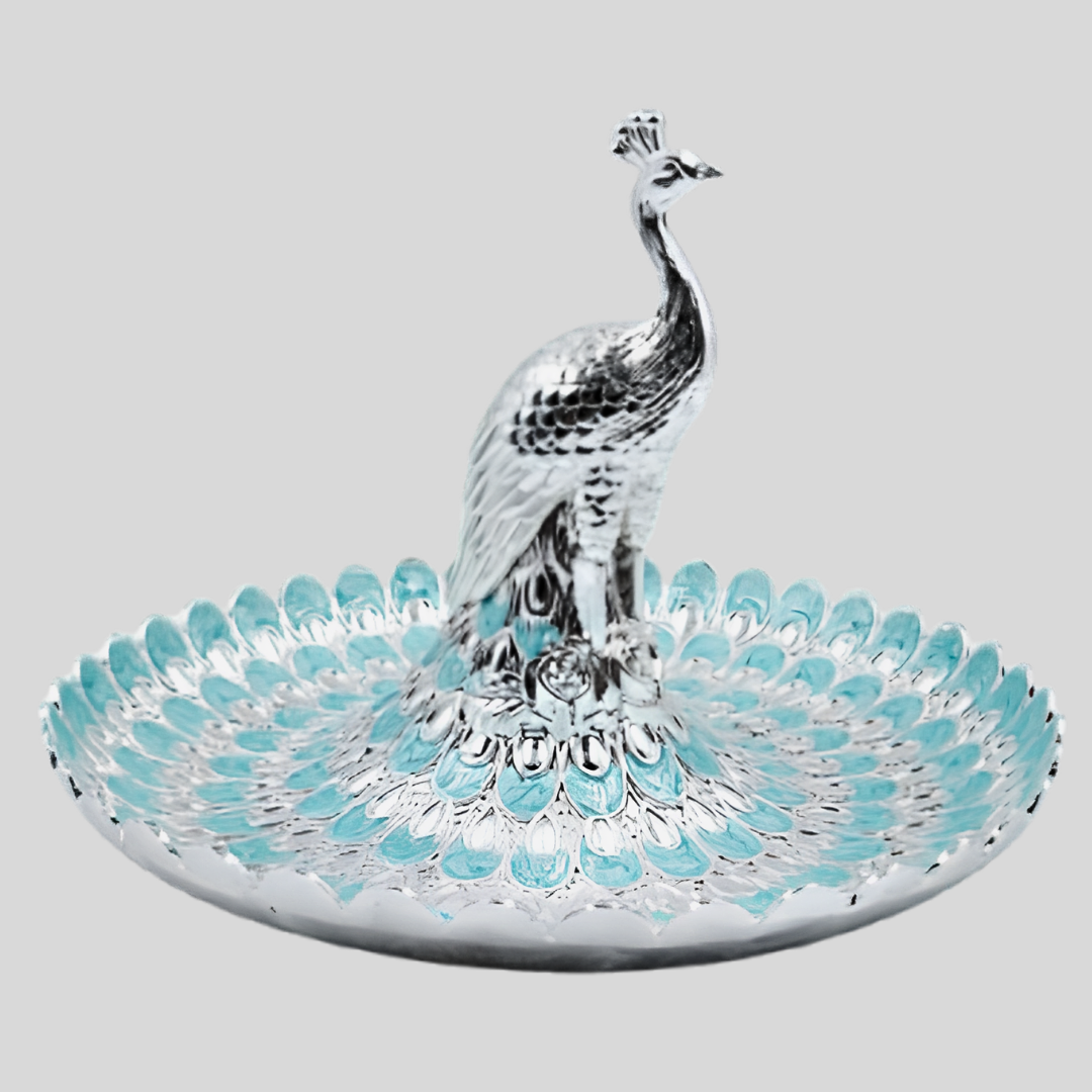Peacock Serving platter | 1 Section Dry Fruit Tray | Decorative Candy Dish | Luxury Peacock Centerpiece | Wedding Gift | Home Decor Platter