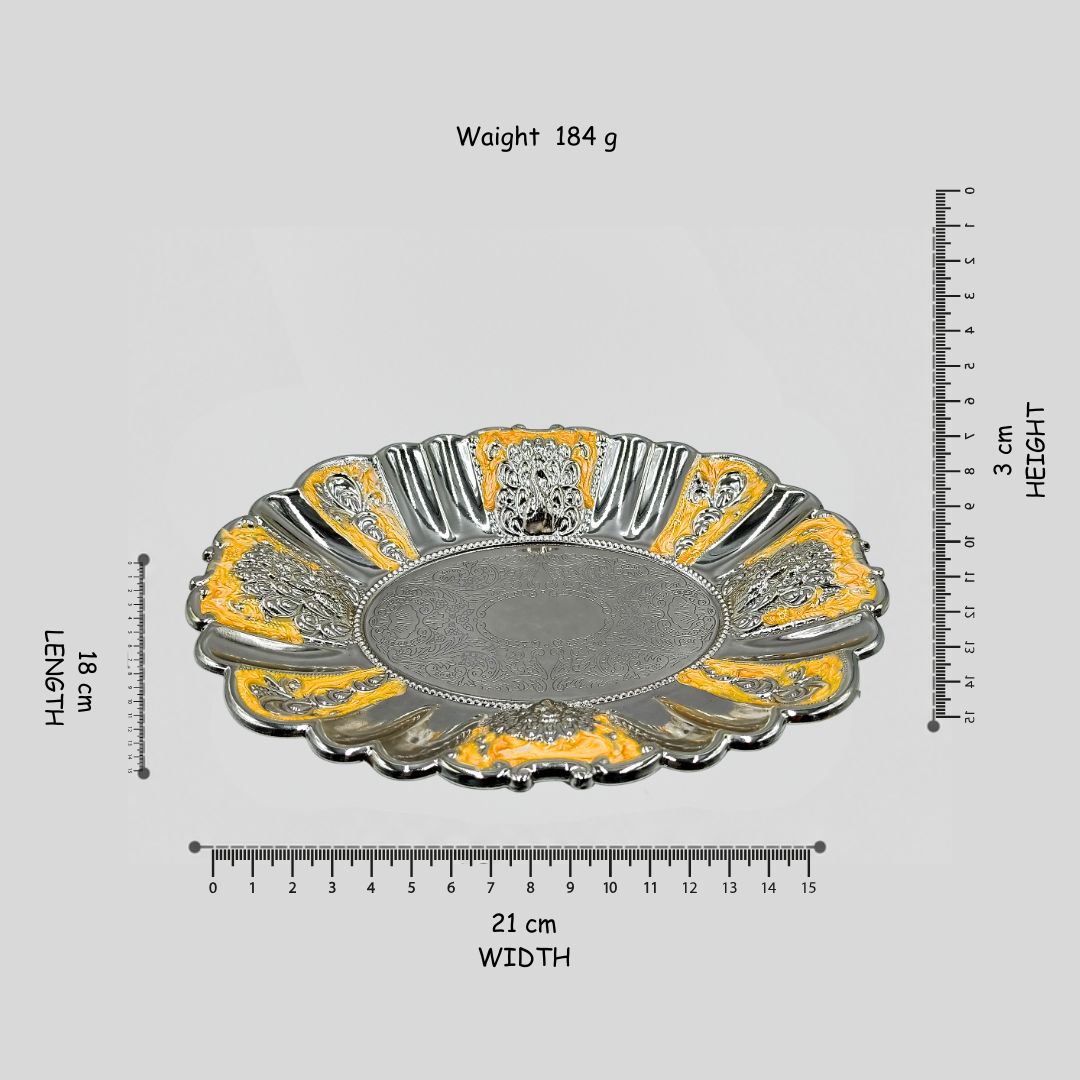 Serving platter | 1 Section Dry Fruit Tray | Decorative Candy Dish | Luxury Peacock Centerpiece | Wedding Gift | Home Decor Platter
