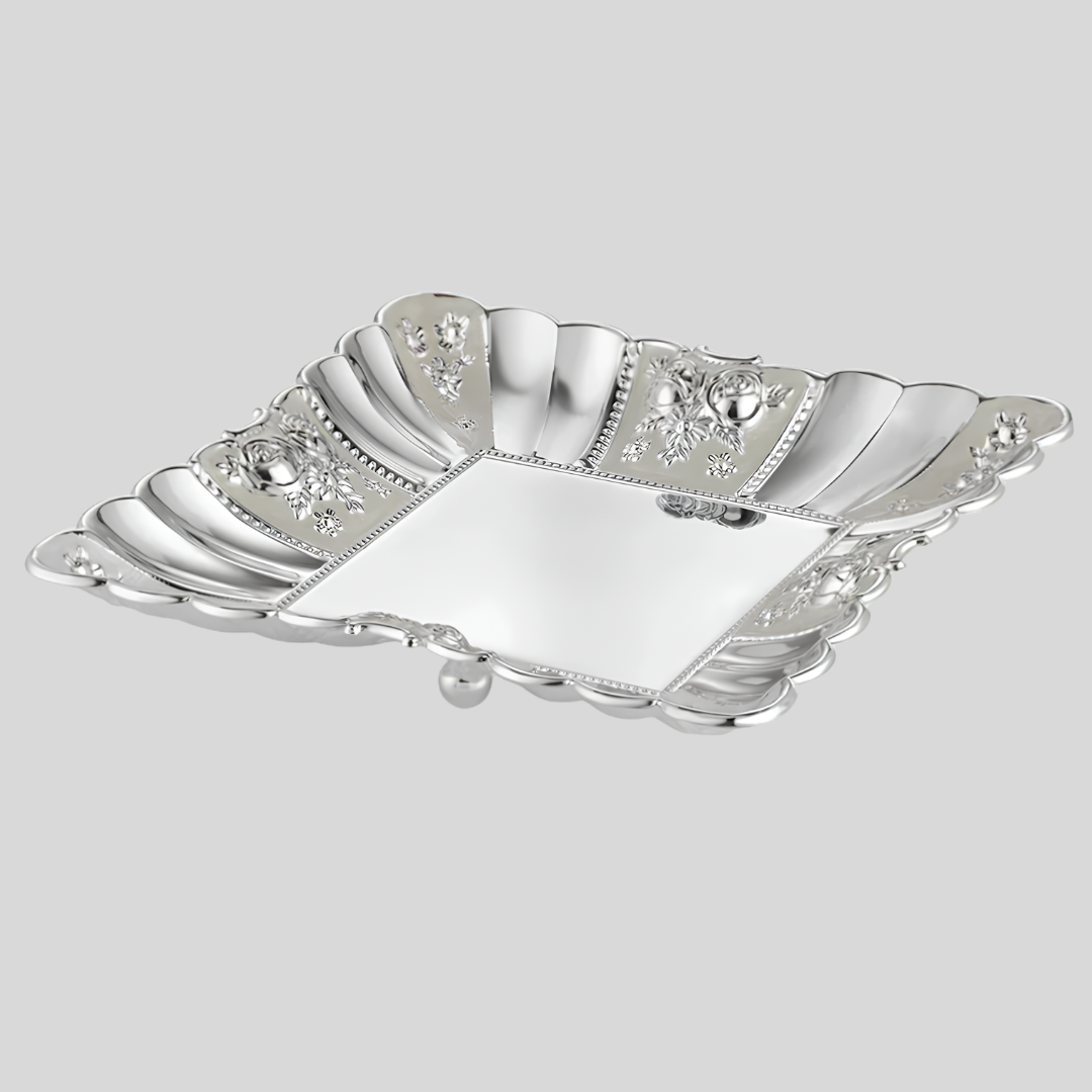 Square Enamel Tray Serving platter | 1 Section Dry Fruit Tray | Decorative Candy Dish