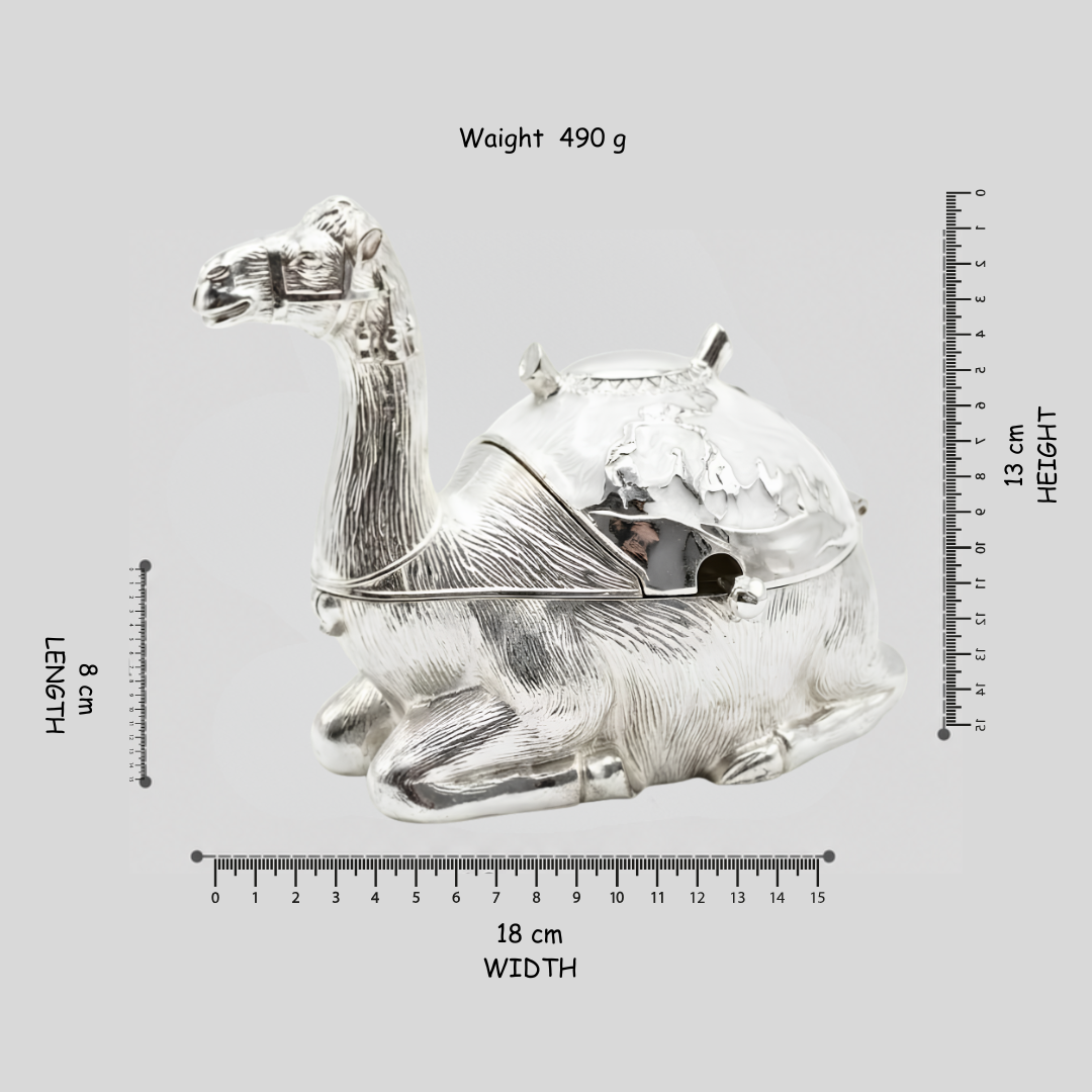 Camel Shape Mouth Freshener Pot with Spoon | Silver Polish Candy Pot for Dining Table, Kitchen and Gift
