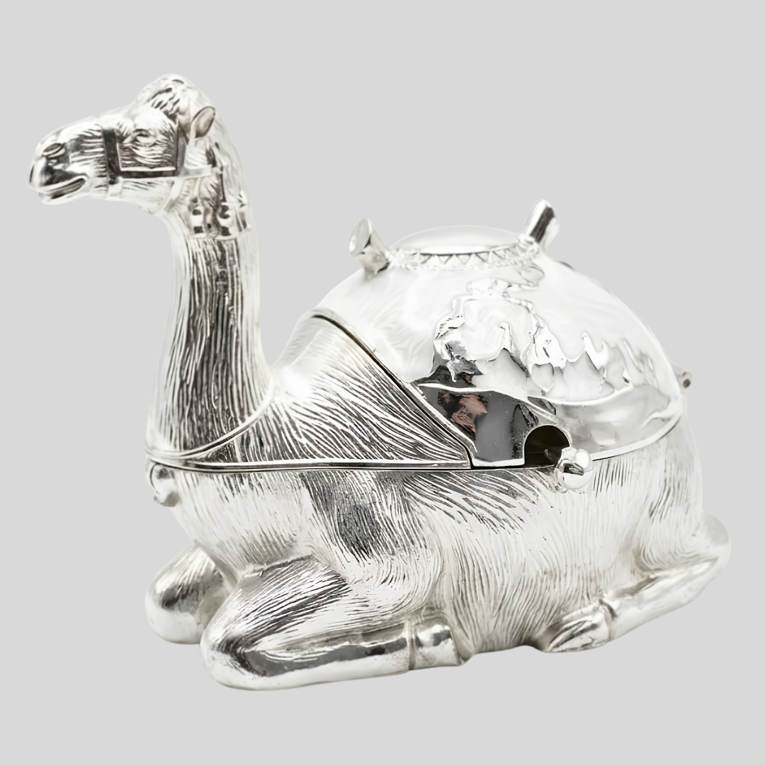 Camel Shape Mouth Freshener Pot with Spoon | Silver Polish Candy Pot for Dining Table, Kitchen and Gift