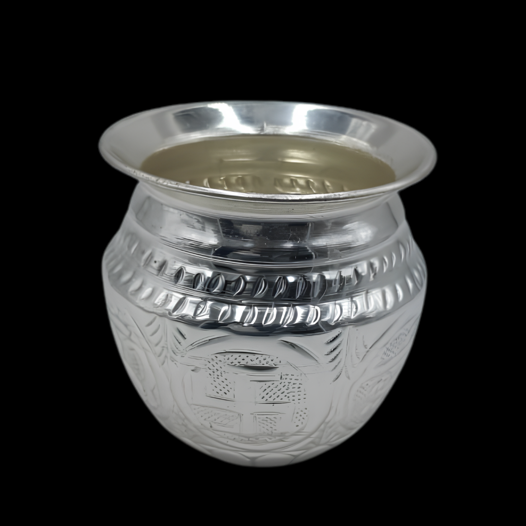 Premium Coper Swastik Kalash | Decorative Pooja Kalash Pot | Auspicious Hindu Ritual Vessel | Home Temple Decor | 8 × 8 × 8 cm | 70 g