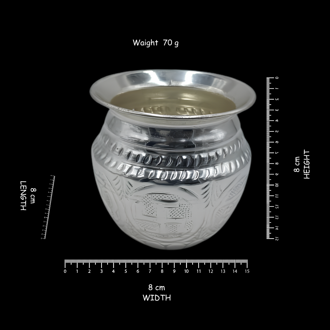 Premium Coper Swastik Kalash | Decorative Pooja Kalash Pot | Auspicious Hindu Ritual Vessel | Home Temple Decor | 8 × 8 × 8 cm | 70 g