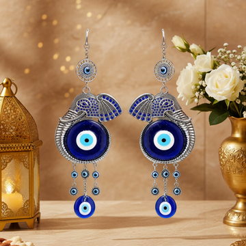 Elephant Evil Eye Wall Hanging | Blue Nazar Wall Decor | Turkish Evil Eye Home Protection Hanging | Lucky Housewarming Gift