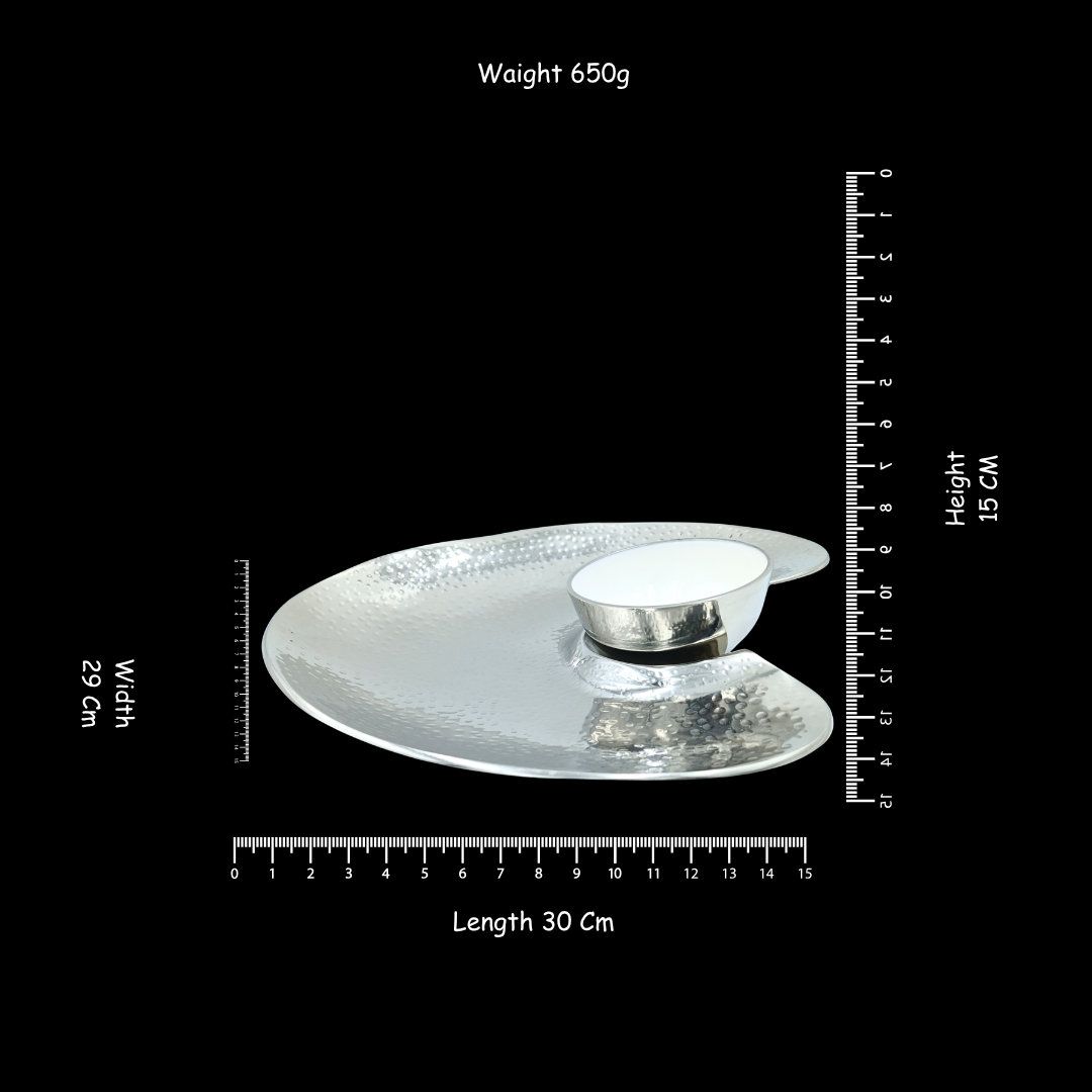 Premium Silver Plated Decorative Tray with Bowl | Elegant Serving Tray & Bowl Set | Traditional Indian Home Decor | Luxury Gift