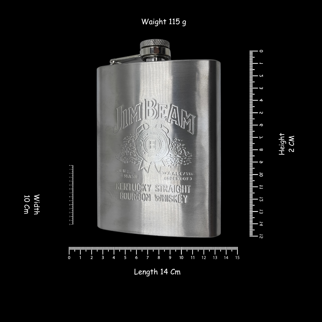 Stainless Steel Hip Flask 115g | 14cm Pocket Flask | Luxury Metal Wine Flask | Personalized Gift for Men | Groomsmen Gift | Birthday Gift