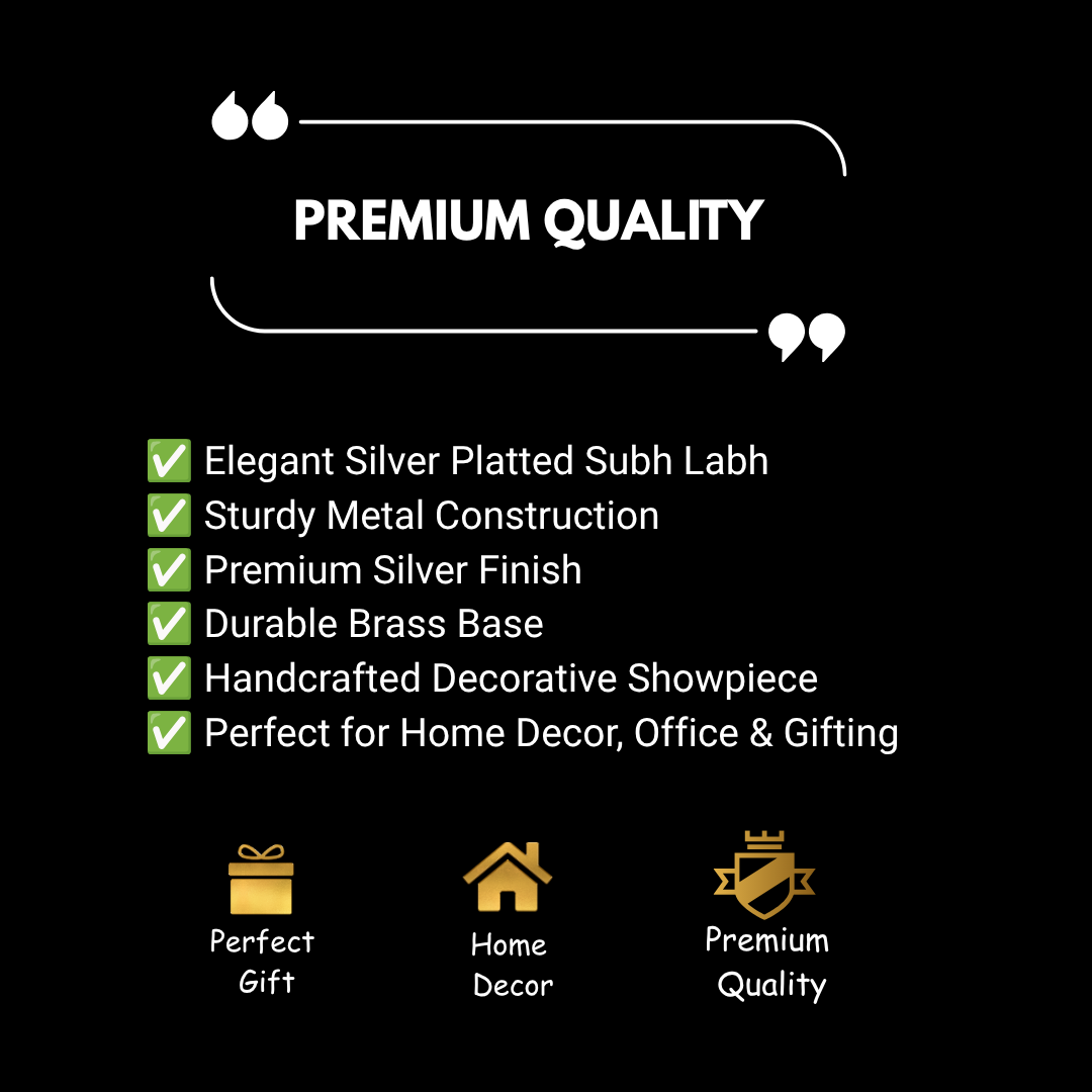 Silver Plated Shubh Labh Wall Hanging 2 With Valvet Gift Box  | Traditional Hindu Auspicious Decor | Luxury Home & Pooja Room Decoration