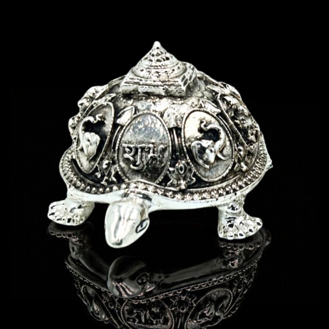 Gold Silver-Plated Kamdhenu Vastu Tortoise Showpiece