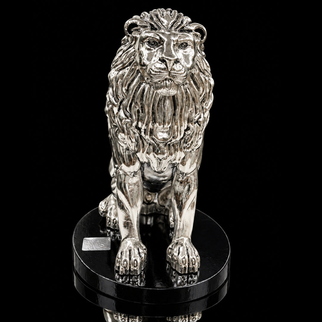 999 Silver Lion Decorative Showpiece – Royal & Elegant Home Décor