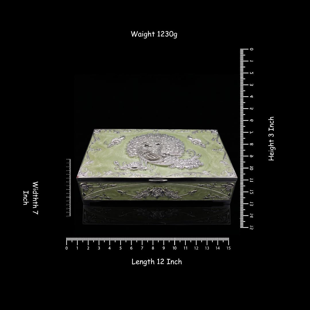 6 Partition Peacock Dry Fruit Box | Luxury Peacock Design Dry Fruit Box | Premium Gift Box