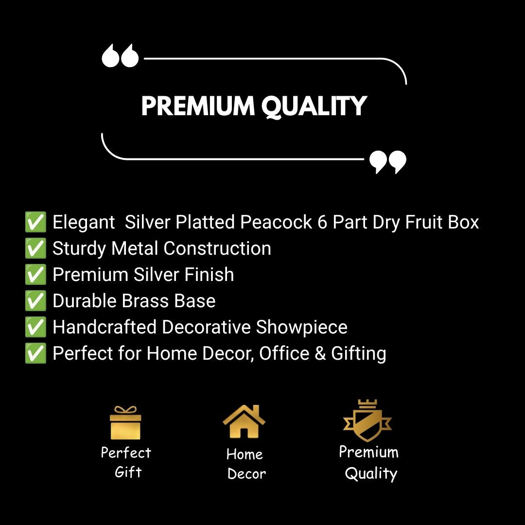 6 Partition Peacock Dry Fruit Box | Luxury Peacock Design Dry Fruit Box | Premium Gift Box