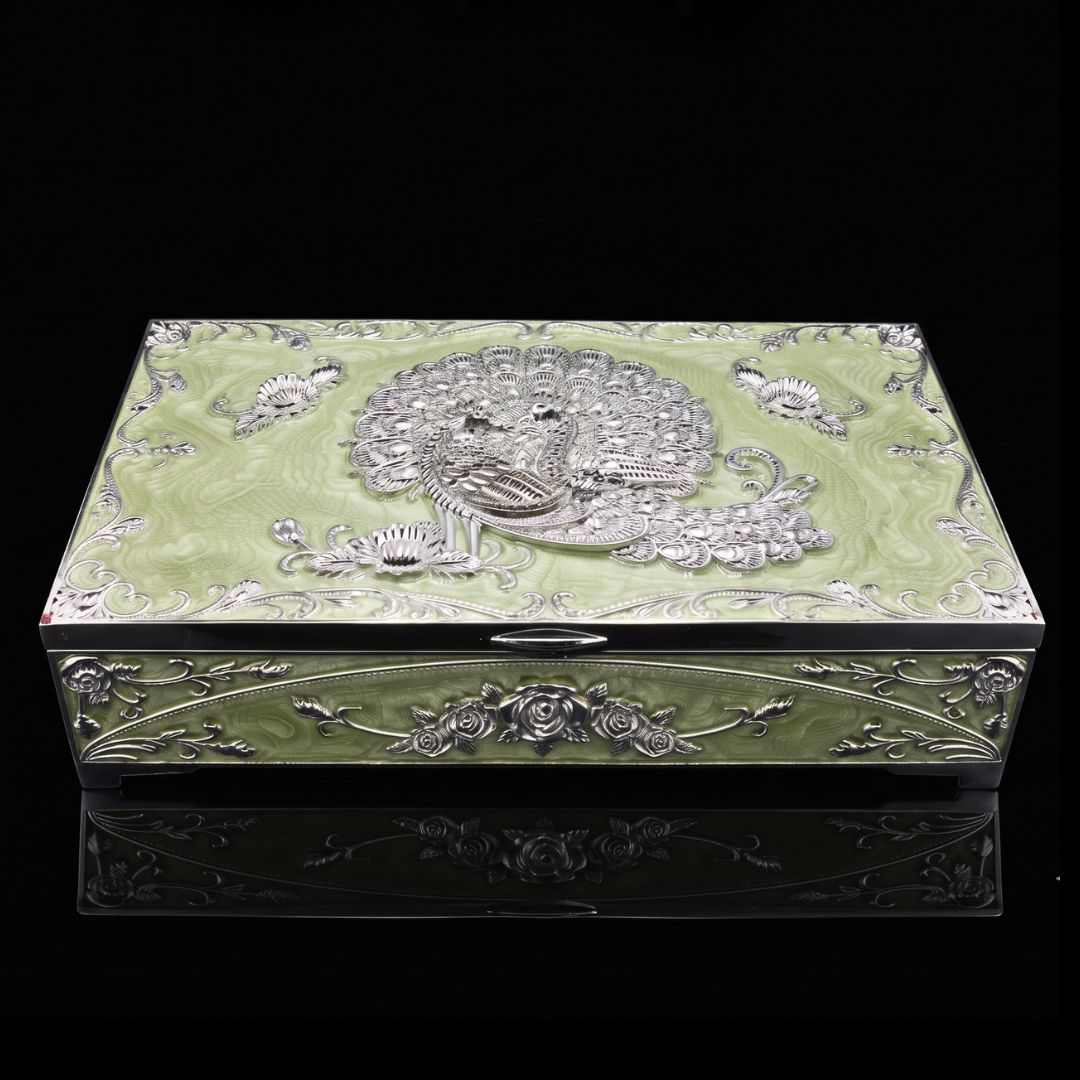 6 Partition Peacock Dry Fruit Box | Luxury Peacock Design Dry Fruit Box | Premium Gift Box