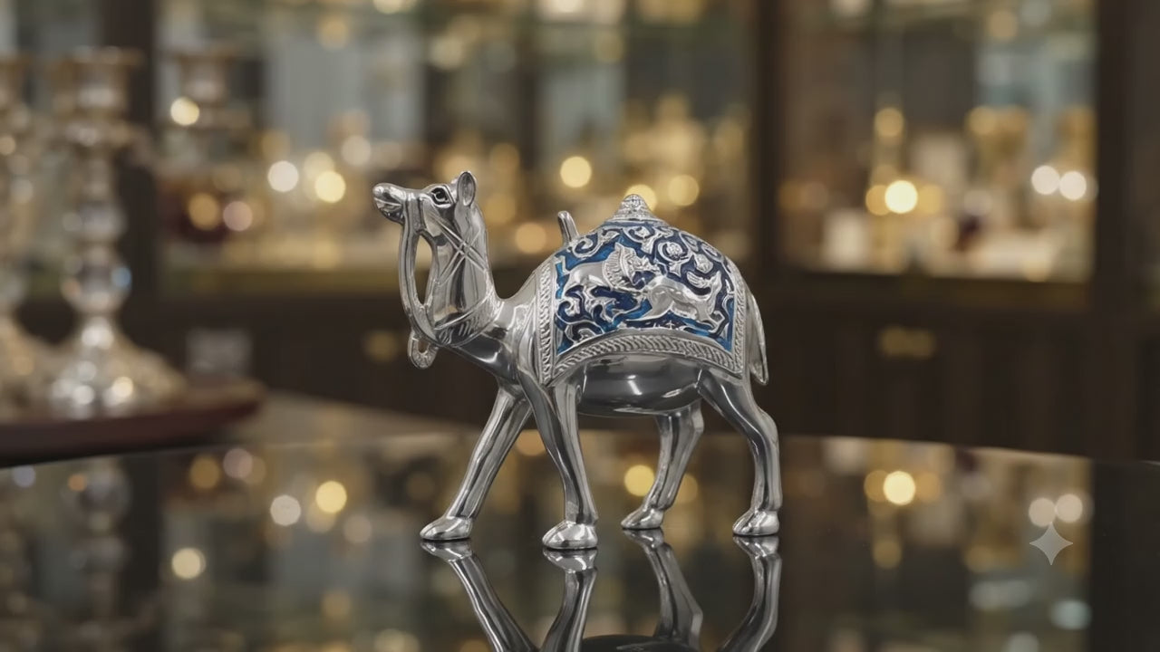 Silver-Plated Brass Rajasthani Camel Statue