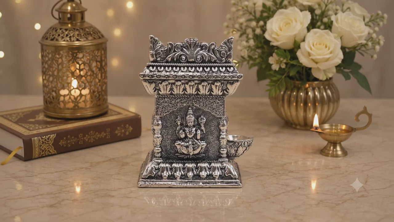 999 Silver Plated Tulsi Pot for Home Temple | Decorative Tulsi Planter | Religious Pooja Decor Pot